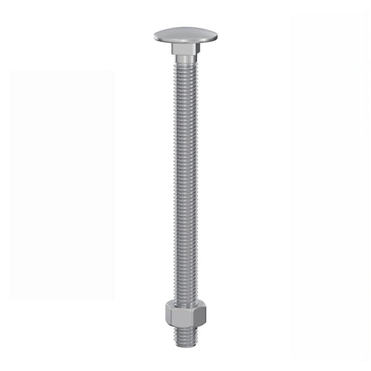 Securpak Carriage Bolts + Nuts M6x100mm 2 Pack