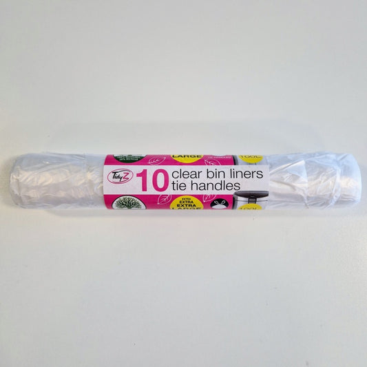 Tidyz Clear Bin Liners With Tie Handle 100L