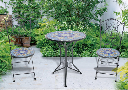 Pagoda Ceramic Bistro Set Geometric