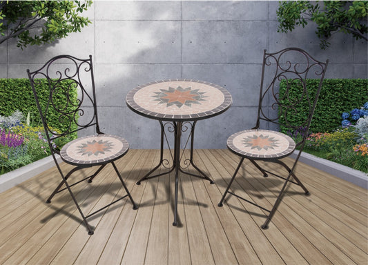 Pagoda Ceramic Mosaic Bistro Set Star