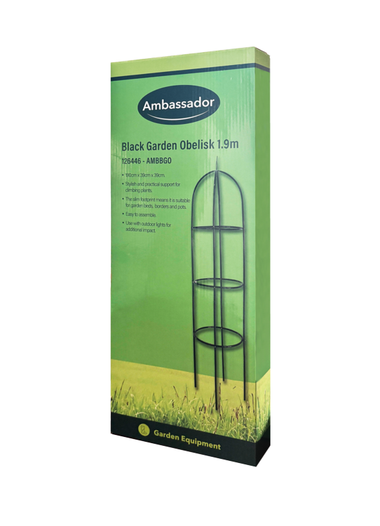 Ambassador Black Garden Obelisk 1.9m