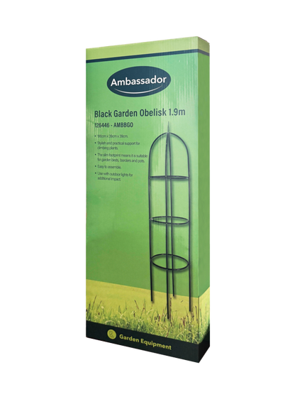 Ambassador Black Garden Obelisk 1.9m