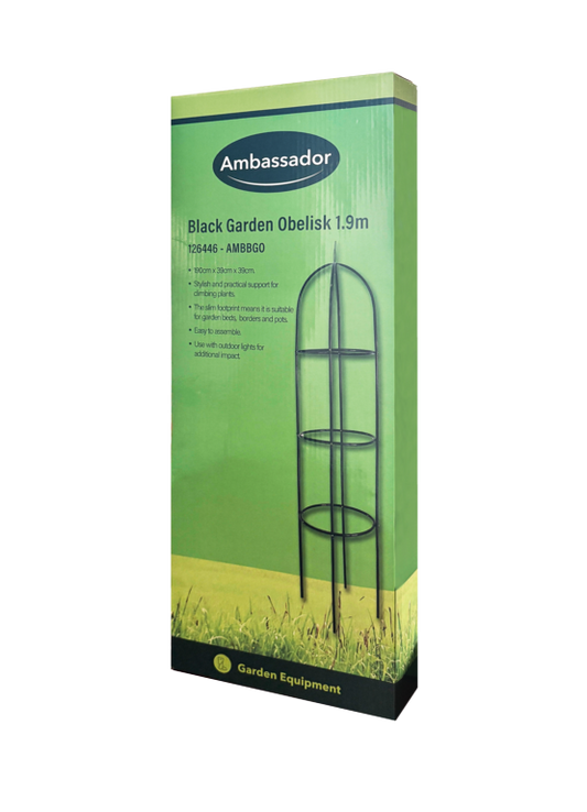 Ambassador Black Garden Obelisk 1.9m