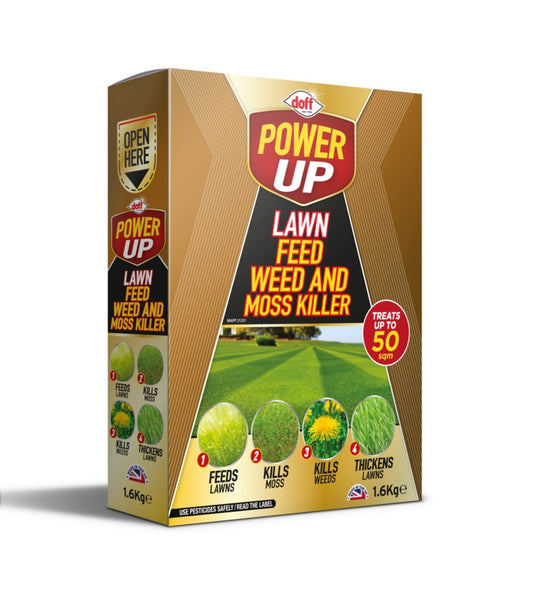 Power Up Lawn Feed, Weed & Mosskiller 1.6kg 50sqm