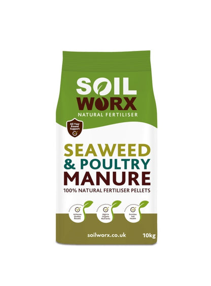 SoilWorx Seaweed & Poultry Manure Pellets Organic Fertiliser 10kg Bag