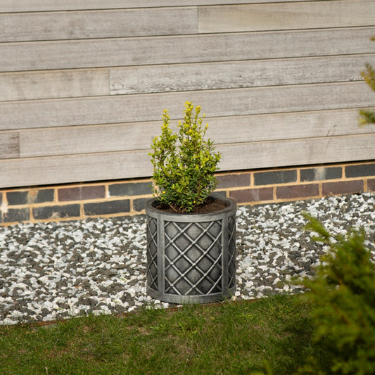 Strata Lazio Pewter Large Round Planter 43cm
