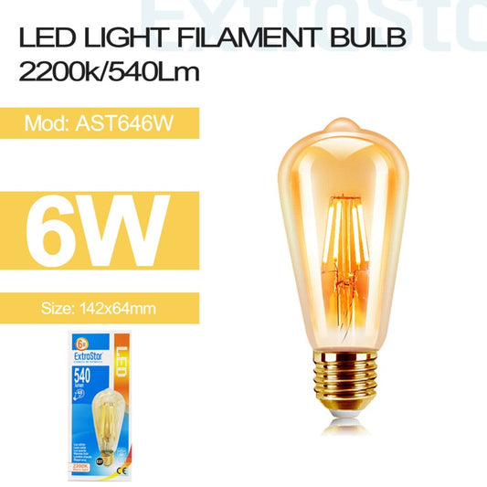 Extrastar 6w LED Filament Lamp Warm