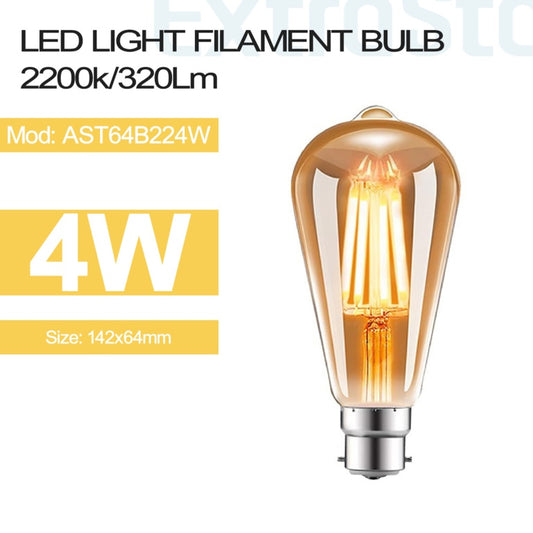 Extrastar 8w LED Filament Lamp GLS BC