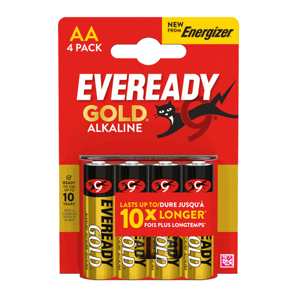 Eveready Gold AA Batteries Card of 4