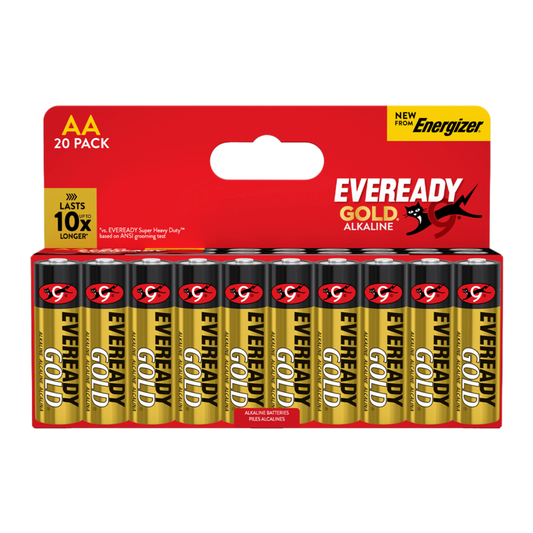 Eveready Gold AA Batteries Card of 20