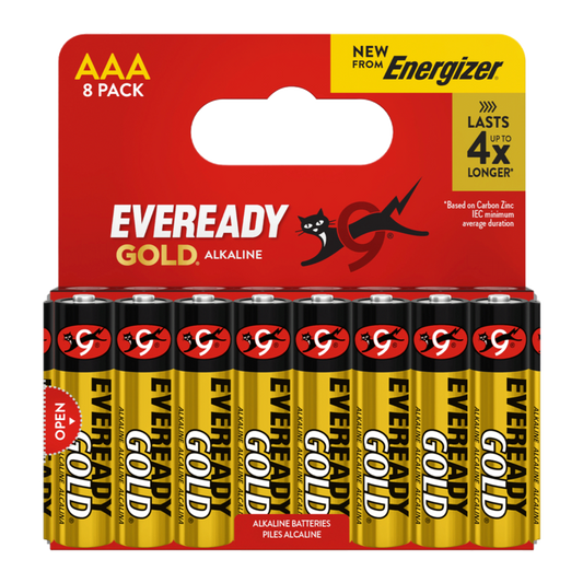 Eveready Gold AAA Batteries Card of 8