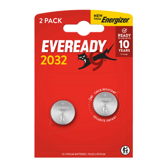 Eveready Lithium CR2032 Batteries Card of 2