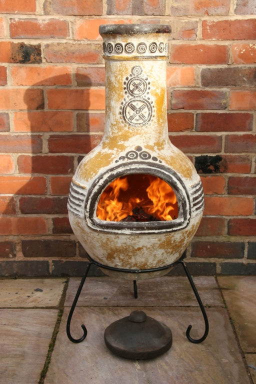 Gardeco Azteca Yellow Mexican Chimenea 110cm