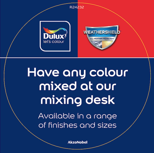 Dulux Retail Independent Weathershield Col Mix Round Wobbler 100 x 100mm