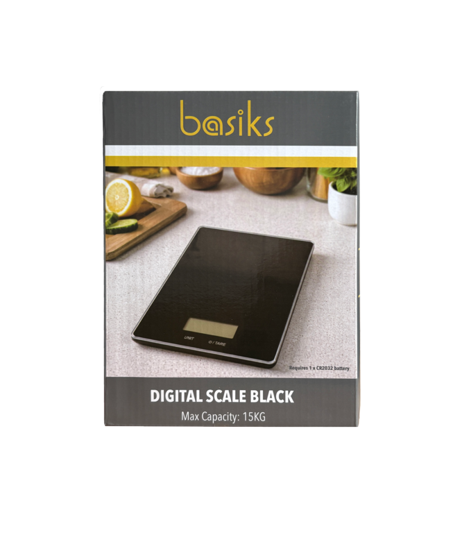 Basiks Glass Digital Scale Black