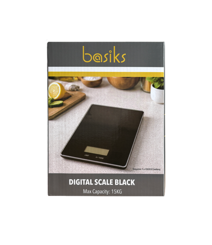 Basiks Glass Digital Scale Black