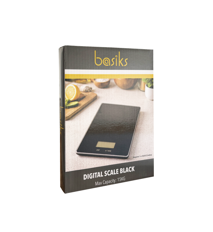 Basiks Glass Digital Scale Black