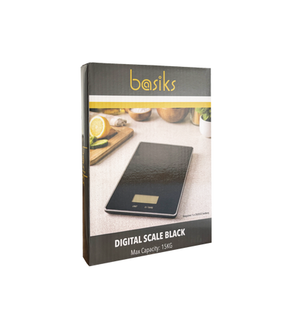 Basiks Glass Digital Scale Black
