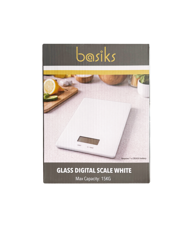 Basiks Glass Digital Scale White