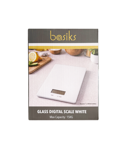 Basiks Glass Digital Scale White
