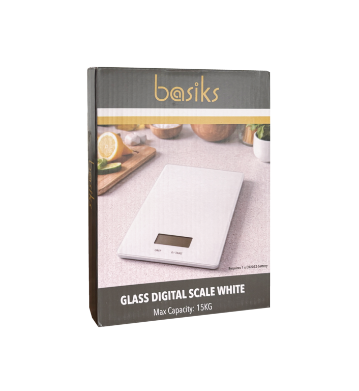 Basiks Glass Digital Scale White