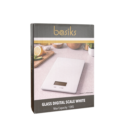 Basiks Glass Digital Scale White