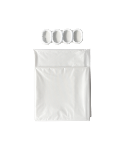 Basiks Shower Curtain & Hooks White