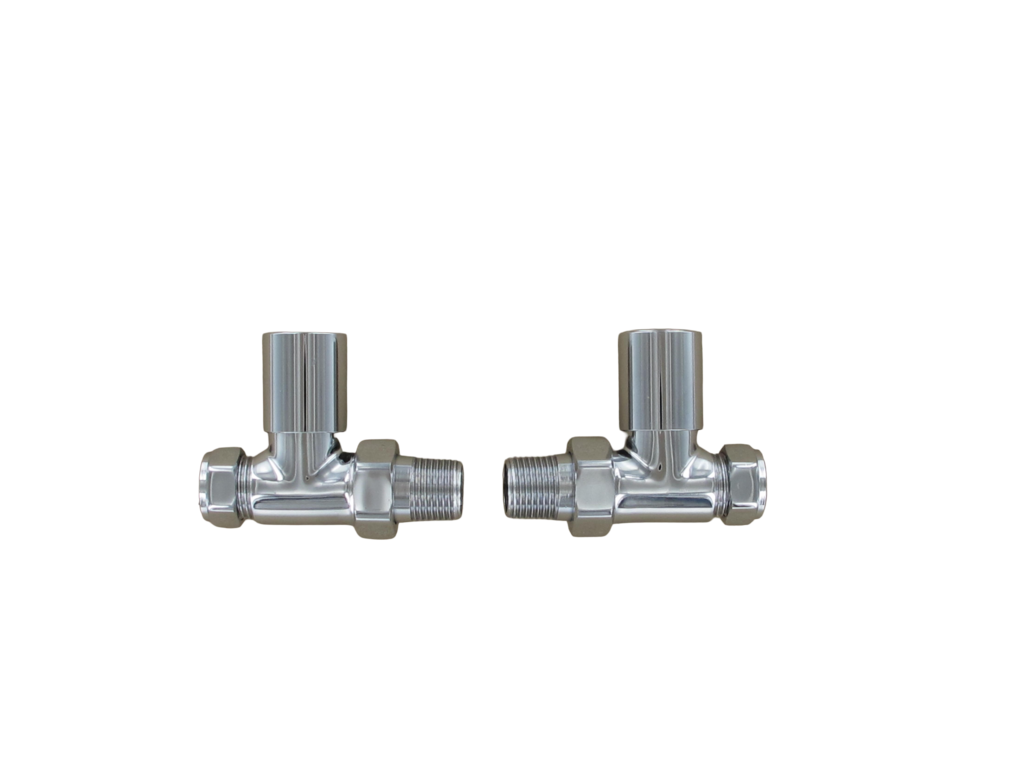 Securplumb Chrome Plated Straight Radiator Valve Pair