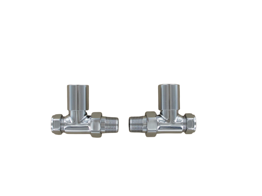 Securplumb Chrome Plated Straight Radiator Valve Pair