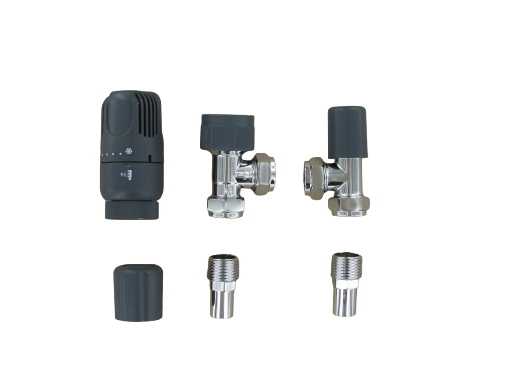 Securplumb Anthracite Angled Radiator Valve Pair