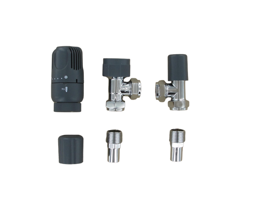 Securplumb Anthracite Angled Radiator Valve Pair