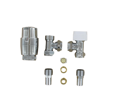 Securplumb Chrome Plated Angled Radiator Valve & Reducer