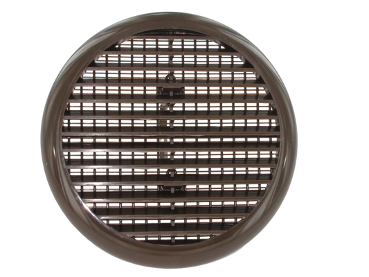 Securit Circular Louvered Vent 165mm Brown