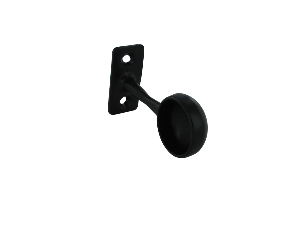 Securit End Bracket Black 25mm Pack 2