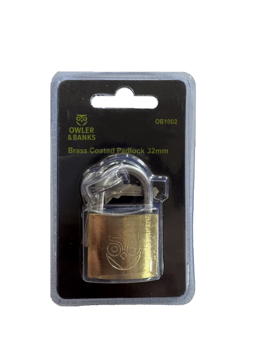 Owler & Banks Brass Coated Padlock 32mm