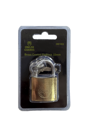 Owler & Banks Brass Coated Padlock 32mm