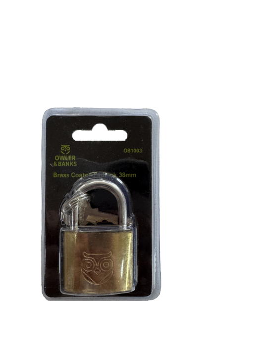 Owler & Banks Brass Coated Padlock 38mm