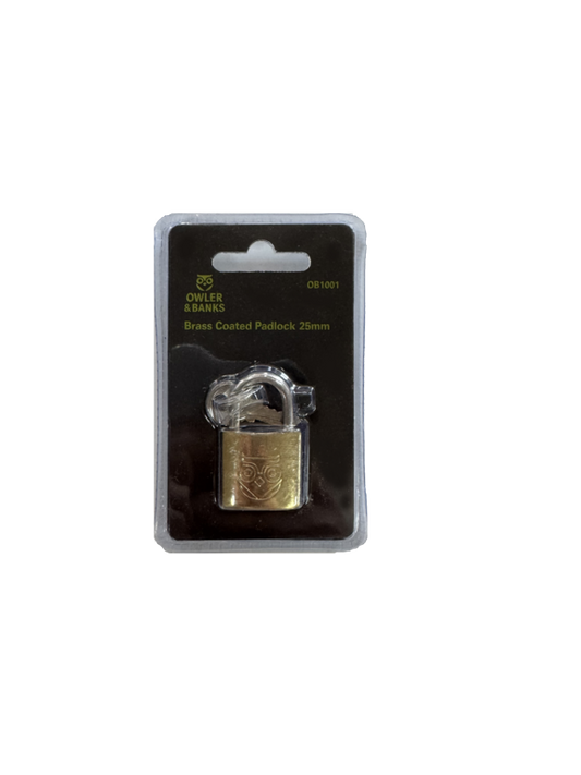 Owler & Banks Brass Coated Padlock 25mm