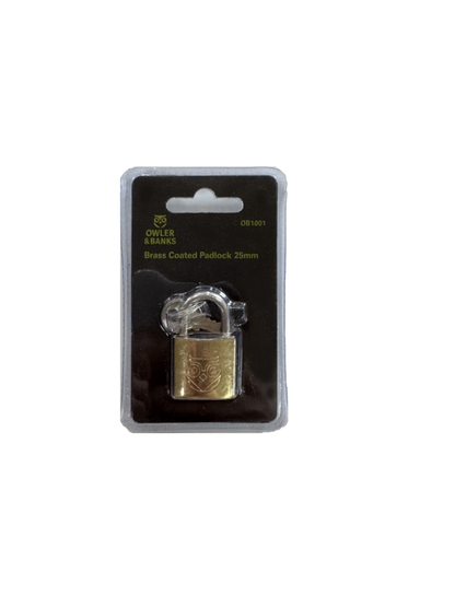 Owler & Banks Brass Coated Padlock 25mm