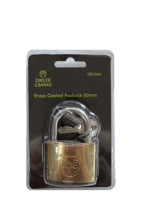Owler & Banks Brass Coated Padlock 50mm