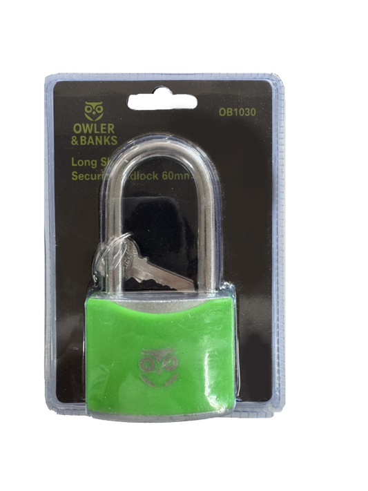 Owler & Banks Iron Padlock Long Shackle 60mm