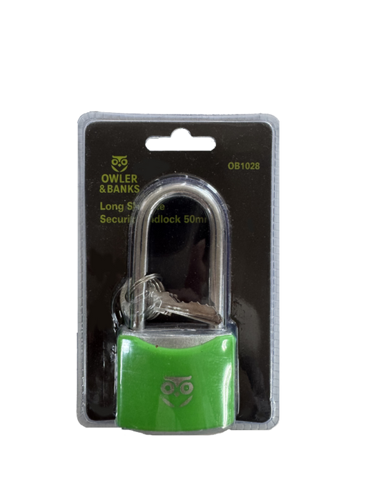 Owler & Banks Iron Padlock Long Shackle 50mm