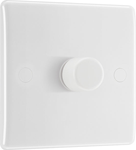 BG White Moulded Single 2 Way Dimmer Switch