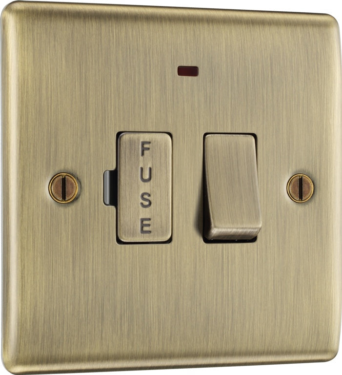 BG Antique Brass Switched Fused Connection Unit