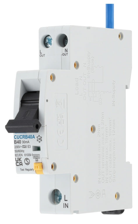BG Compact RCBO Type 1 B Curve 40a