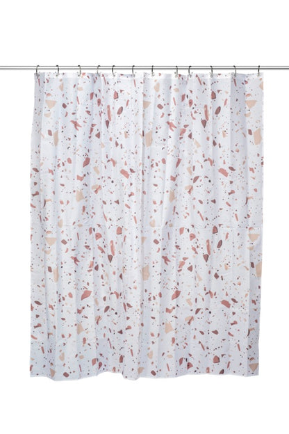 Croydex Shower Curtain 1800mm Pink Terrazzo