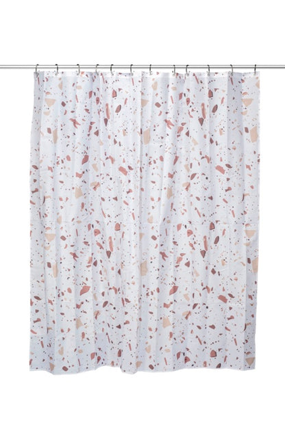 Croydex Shower Curtain 1800mm Pink Terrazzo