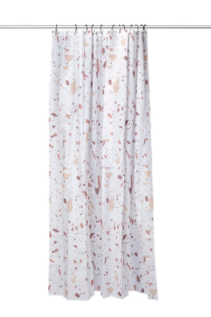 Croydex Shower Curtain 1800mm Pink Terrazzo