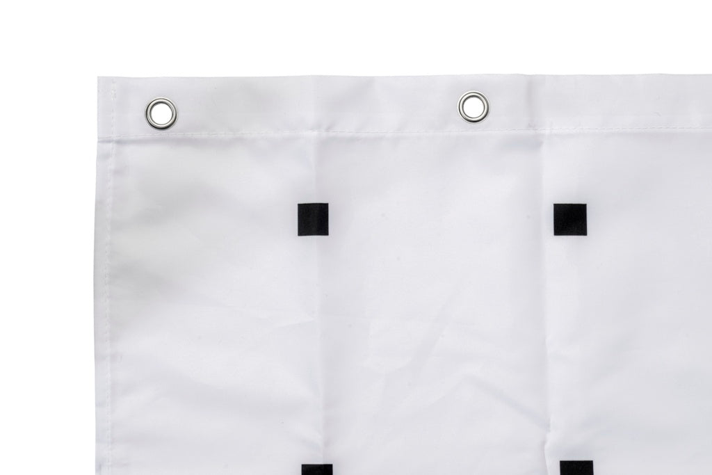 Croydex Shower Curtain 1800mm White, Black Squares & Dots