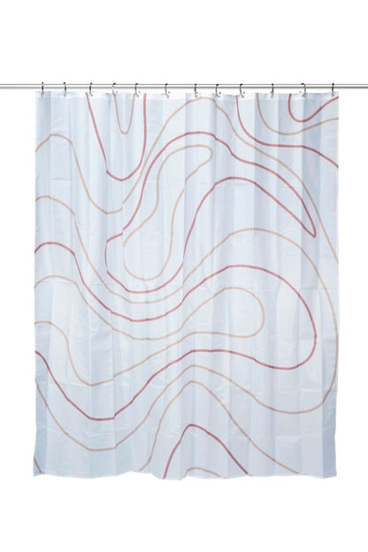 Croydex Shower Curtain 1800mm Pink Swirl
